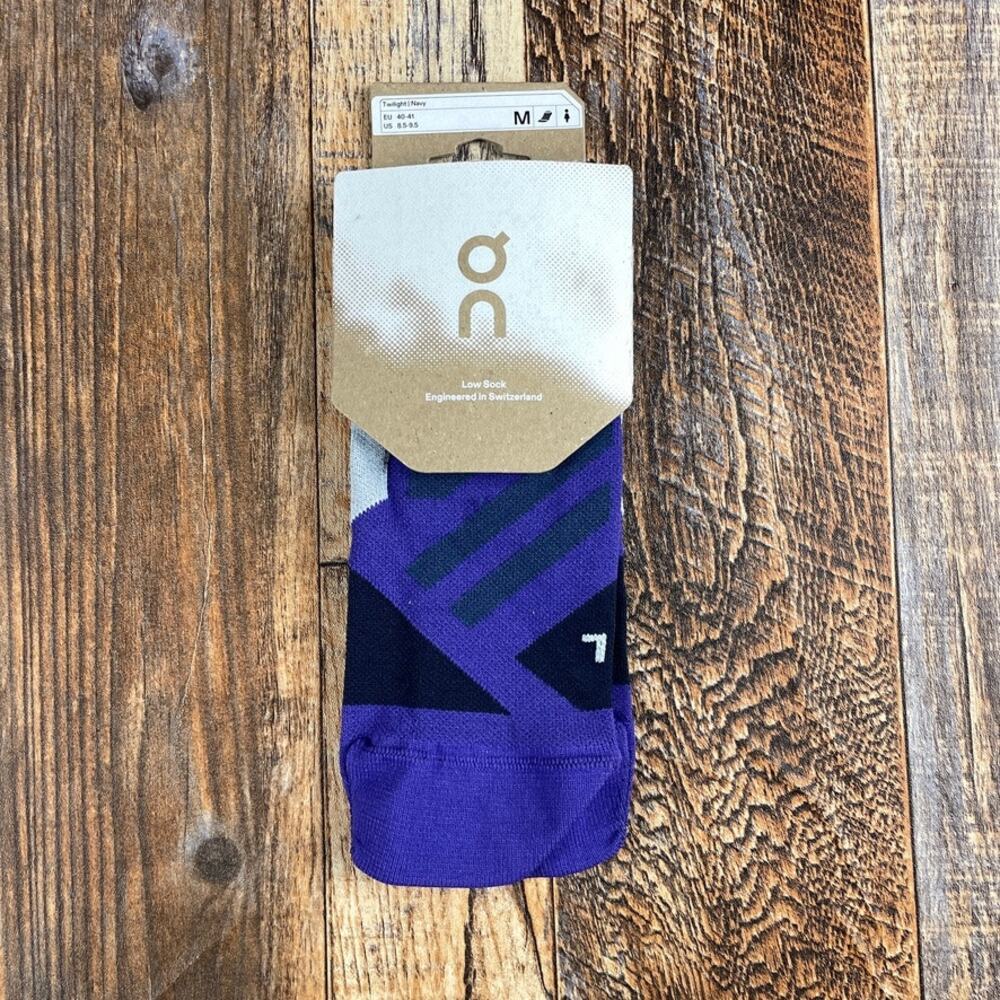 On Cloud Running Men's Medium Purple Black Polyamide Blend Performance Low Sock
